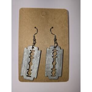 Punk Vintage Razor Blade Dangle Earrings For Women Creative Gothic Handmade